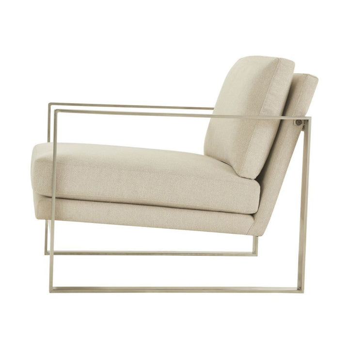 Bower Club Chair - Kendal Linen with Brass Leg Theodore Alexander 2