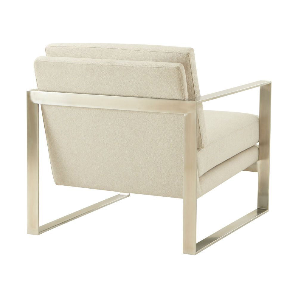 Bower Club Chair - Kendal Linen with Brass Leg Theodore Alexander 3
