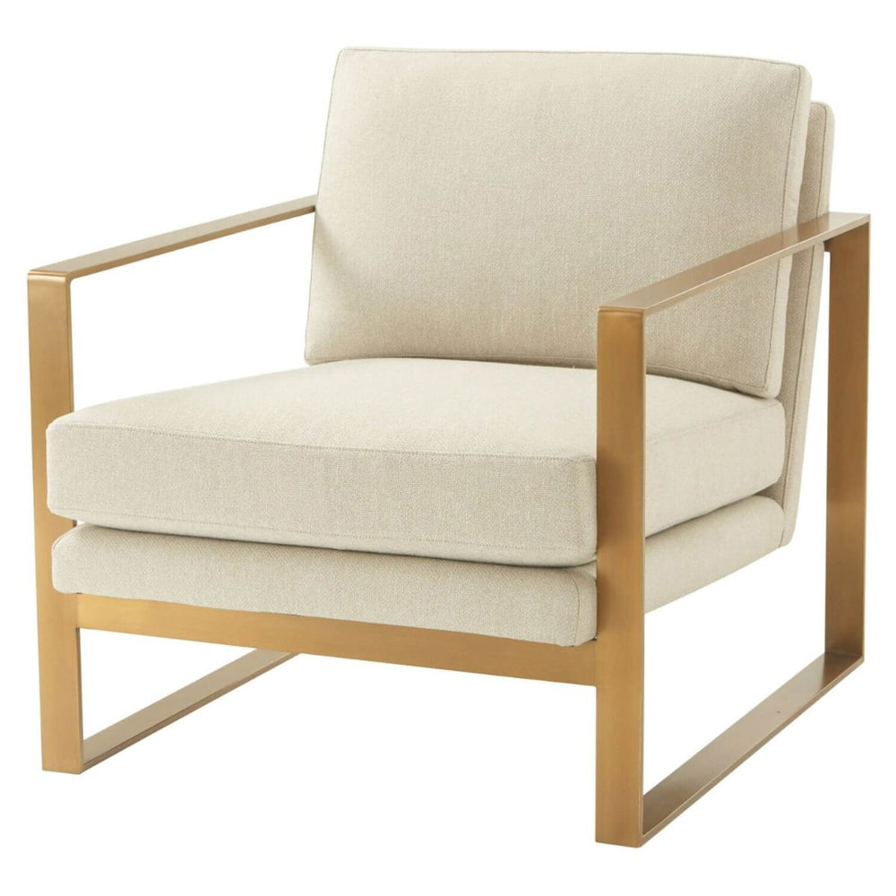 TA Studio Bower Club Chair Kendal Linen with Nickel Leg