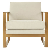 TA Studio Bower Club Chair Kendal Linen with Nickel Leg