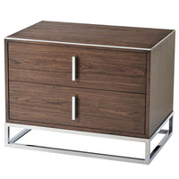 TA Studio Blain Bedside Table Macadamia and Nickel