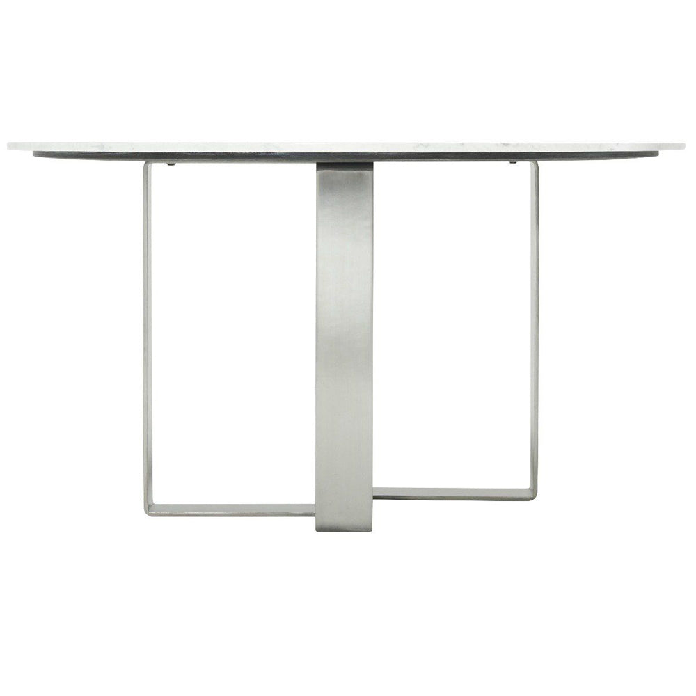 Adley 6 Seater Marble Round Dining Table - Gunmetal Theodore Alexander 1