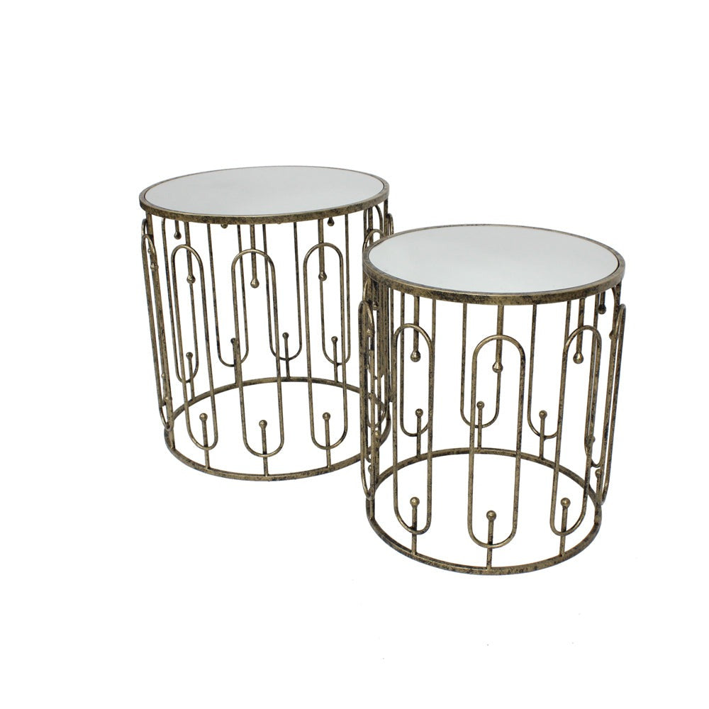 Mindy Brownes Set of 2 Estela Mirrored Side Tables