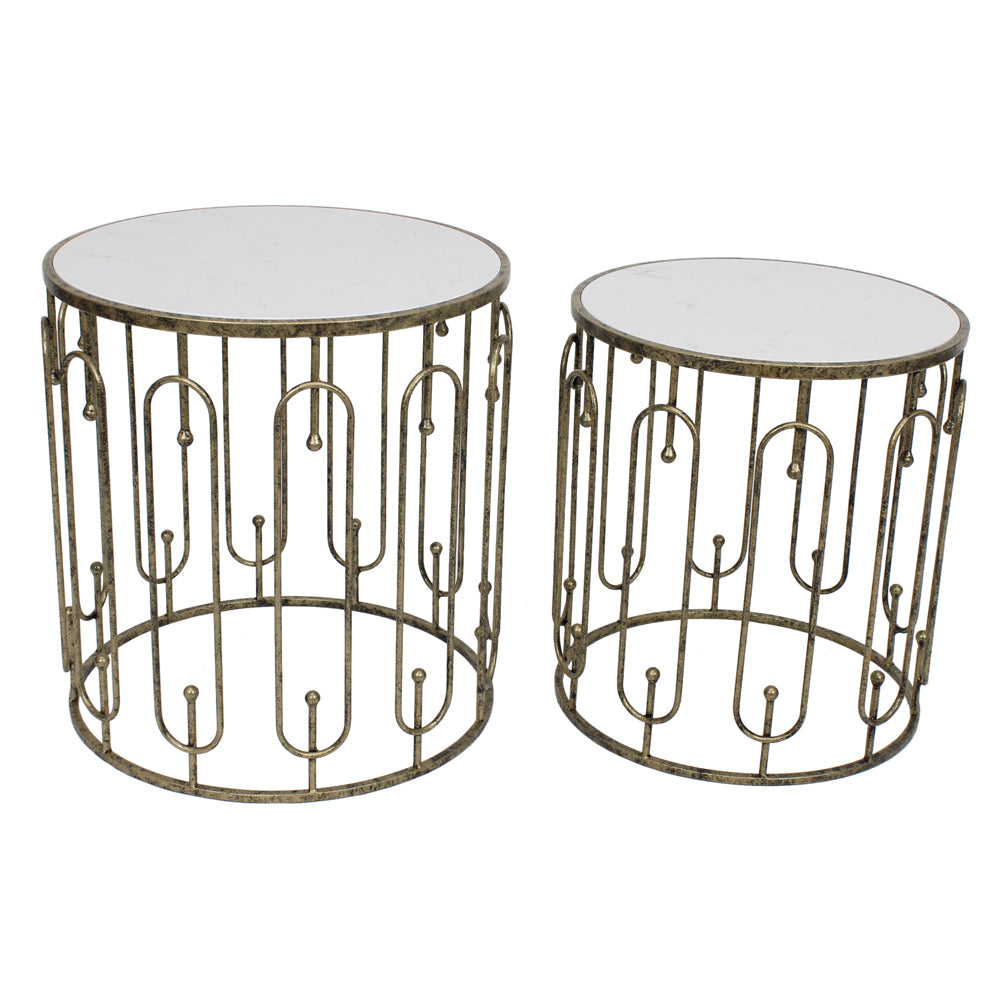 Mindy Brownes Set of 2 Estela Marble Side Tables