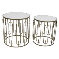 Mindy Brownes Set of 2 Estela Marble Side Tables