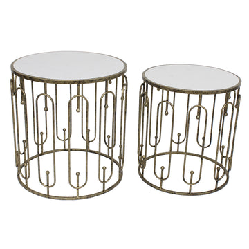 Mindy Brownes Set of 2 Estela Marble Side Tables