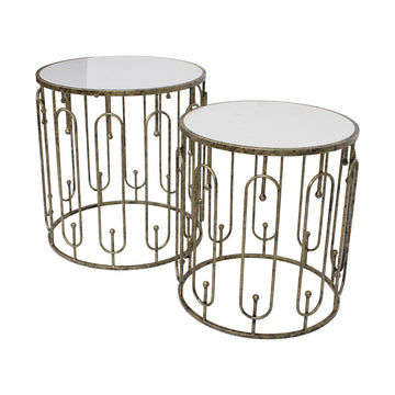 Mindy Brownes Set of 2 Estela Marble Side Tables