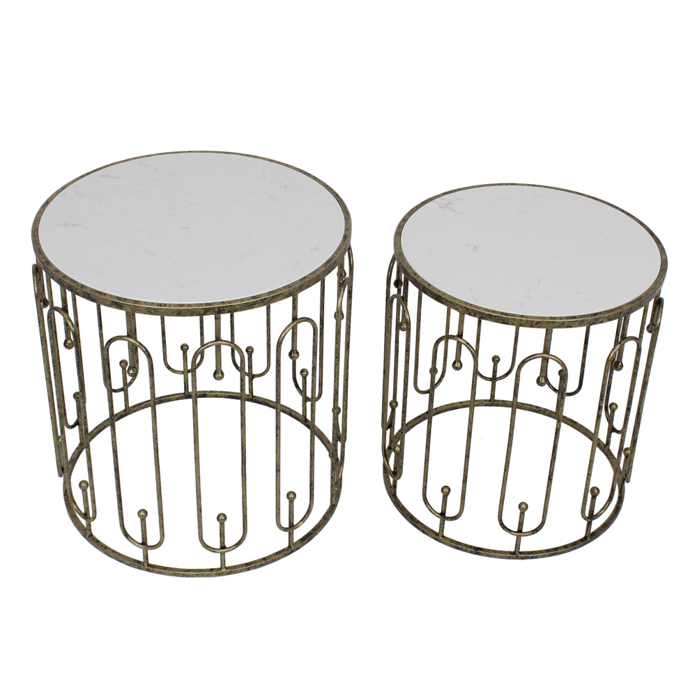 Mindy Brownes Set of 2 Estela Marble Side Tables