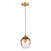 Elstead Lighting Tiber 1 Light Pendant Light in Brass