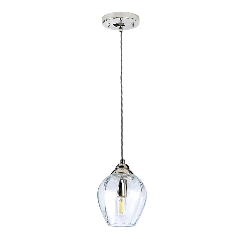 Elstead Lighting Tiber 1 Light Pendant Light in Polished Nickel