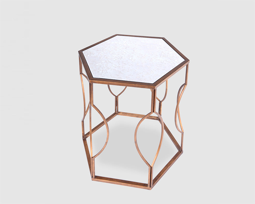 Liang & Eimil Tao Side Table Antique Gold Coated Steel