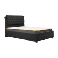 Olivia's Veronica 2 Drawer Bed in Charcoal