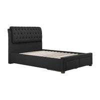 Olivia's Veronica 2 Drawer Bed in Charcoal