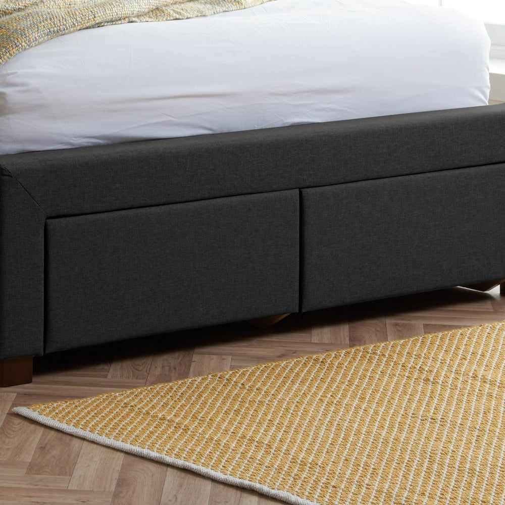 Olivia's Veronica 2 Drawer Bed in Charcoal