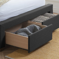 Olivia's Veronica 2 Drawer Bed in Charcoal