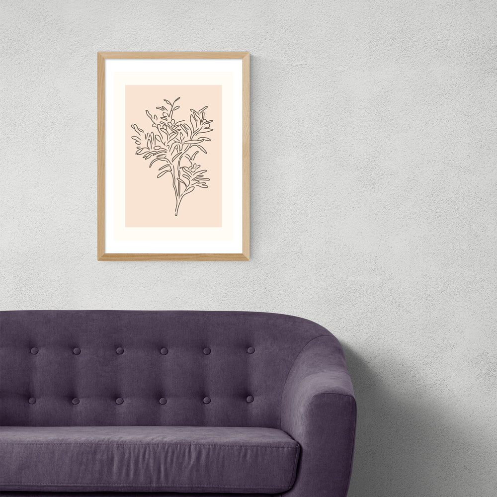 Soft Leaves II by Violet Studio - A3 Oak Framed Art Print