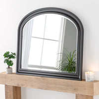 Olivia's Boho Overmantle Mirror in Black - 83x105cm