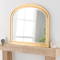 Olivia's Boho Overmantle Mirror in Gold - 83x105cm