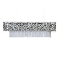 Libra Interiors Venus Rectangular Chandelier Nickel