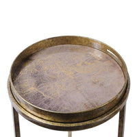 Libra Interiors Set of 2 Vienna Atlas Side Tables Antique Gold