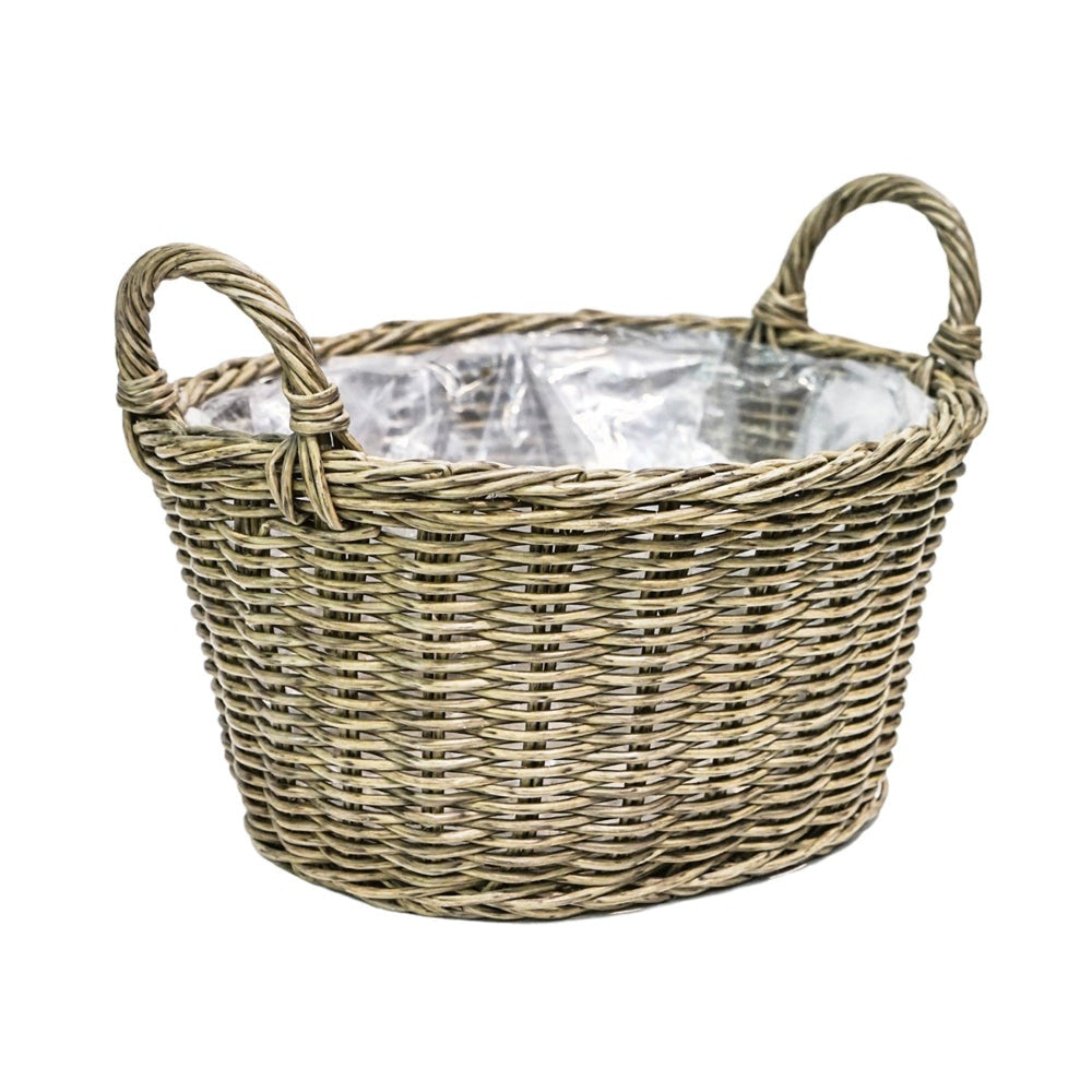 Ivyline Polyrattan Lined Basket Natural