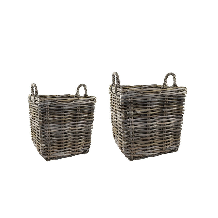Wicker Log Baskets Set of 2 Ivyline 1