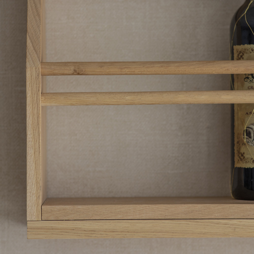 Garden Trading Hambledon Wine Glass Shelf in Oak