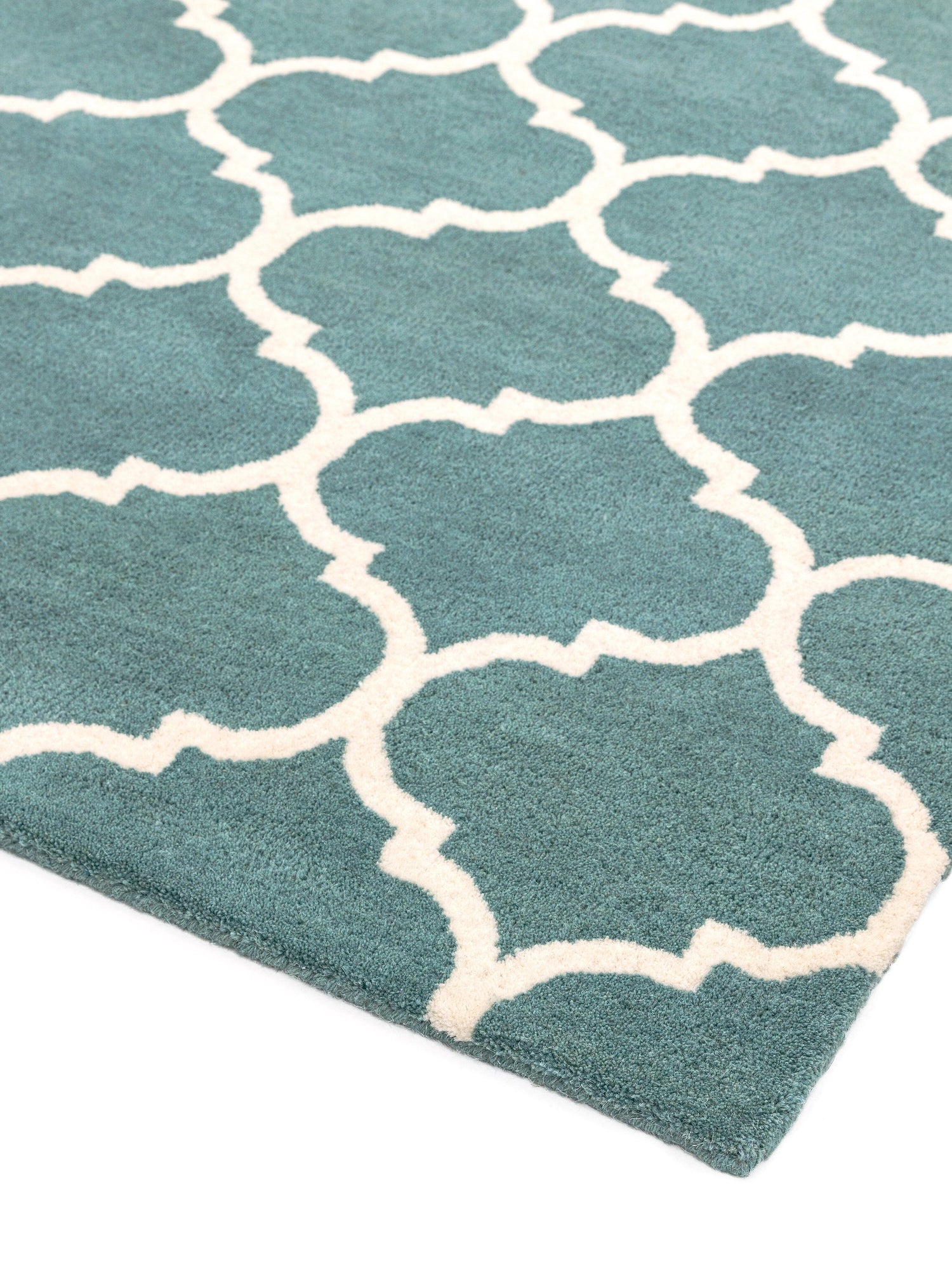  Asiatic Carpets-Asiatic Carpets Albany Handtufted Rug Ogee Duck Egg - 80 x 150cm-Blue 445 