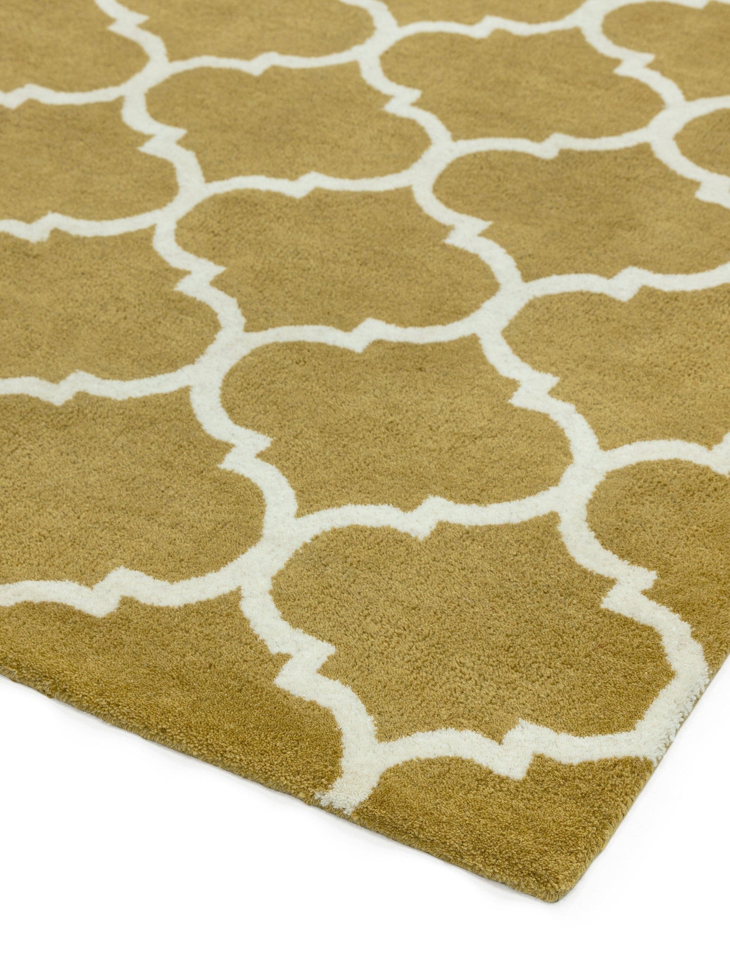  Asiatic Carpets-Asiatic Carpets Albany Handtufted Rug Ogee Ochre - 80 x 150cm-Yellow, Gold 469 
