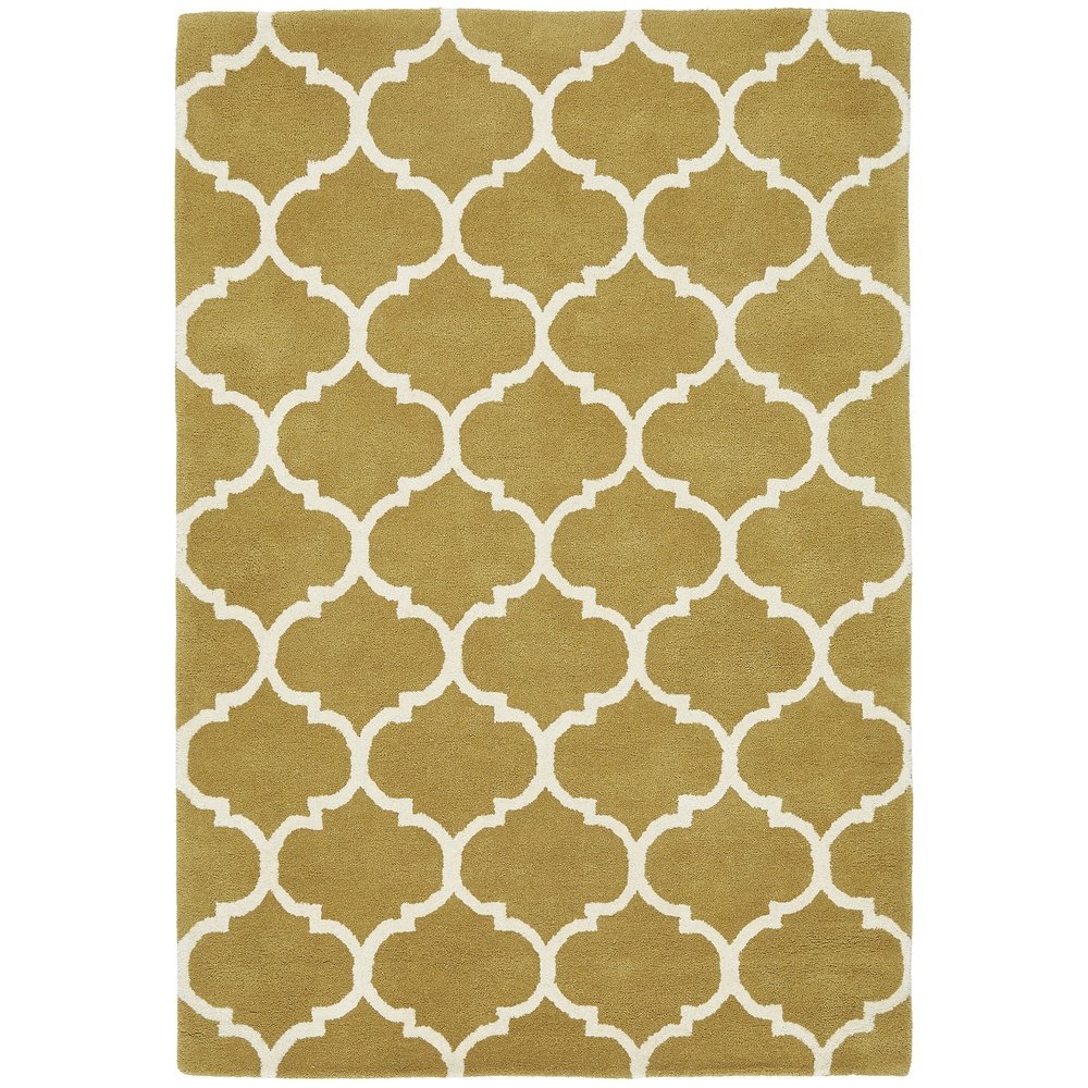  Asiatic Carpets-Asiatic Carpets Albany Handtufted Rug Ogee Ochre - 120 x 170cm-Yellow, Gold 933 