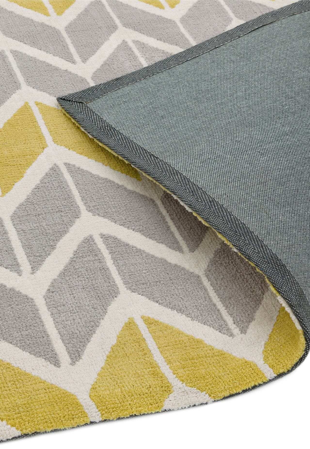  Asiatic Carpets-Asiatic Carpets Arlo Machine Knitted Rug Chevron Lemon / Grey - 120 x 170cm-Multicoloured 037 