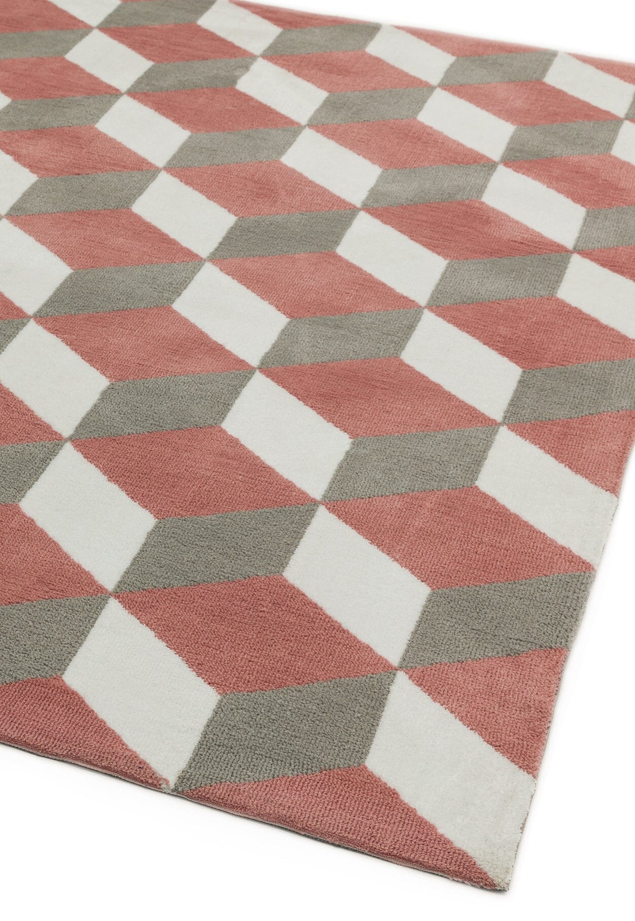 Asiatic Carpets Arlo Machine Knitted Rug Pink Block - 120 x 170cm
