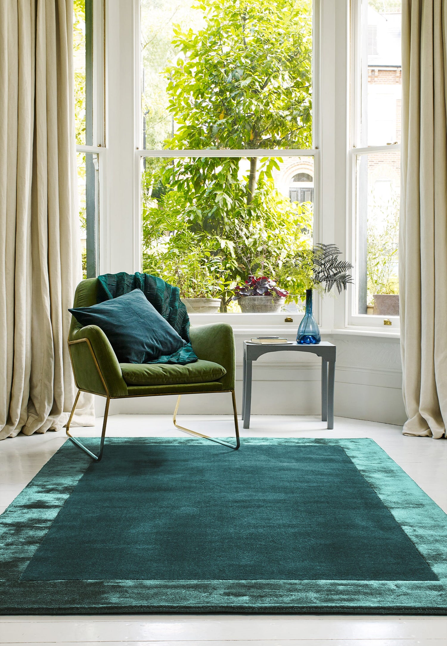  Asiatic Carpets-Asiatic Carpets Ascot Hand Woven Rug Aqua Blue - 120 x 170cm-Blue 389 
