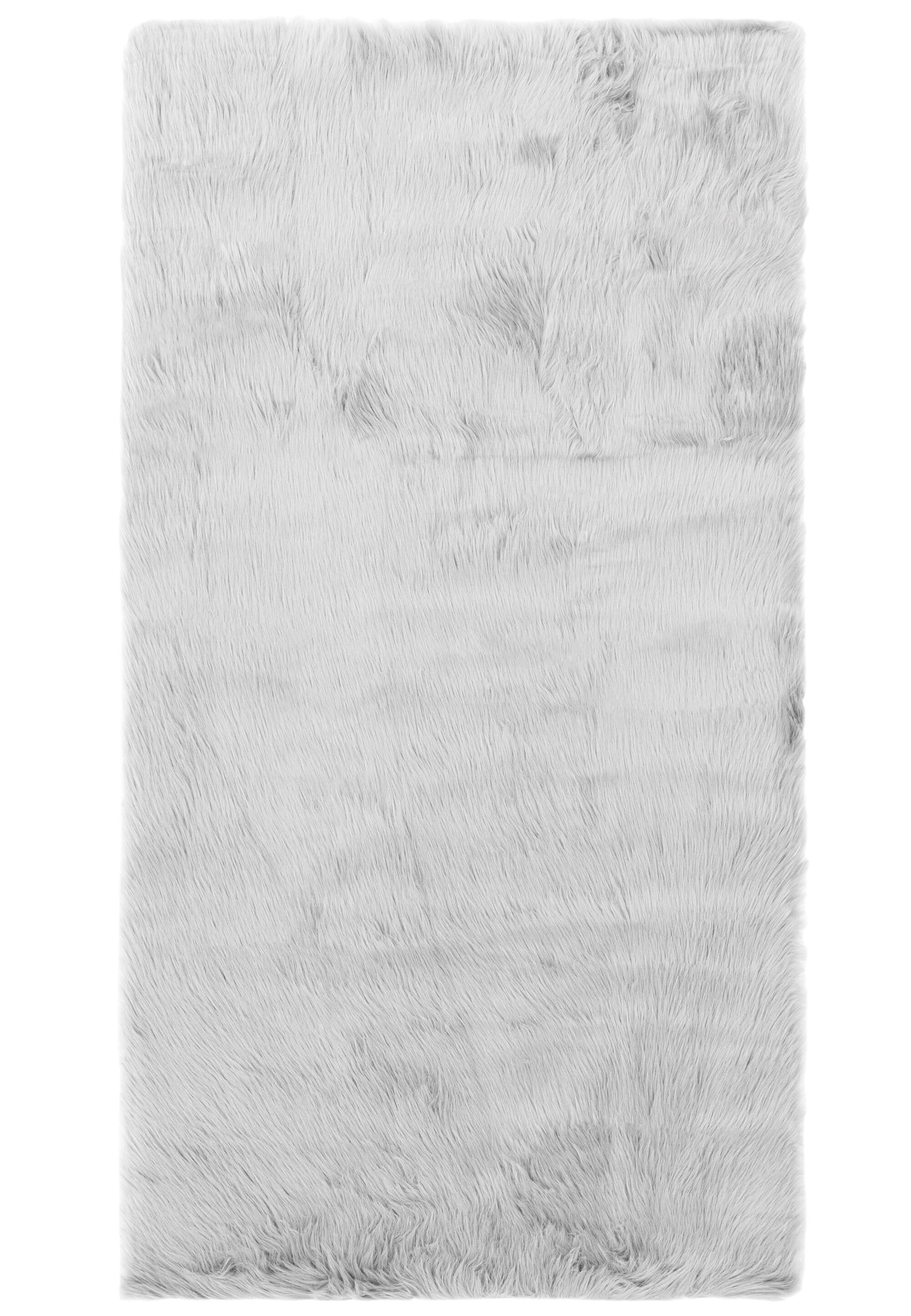  Asiatic Carpets-Asiatic Carpets Auckland Single Faux Sheepskin Machine Woven Rug Silver - 70 x 100cm-Grey, Silver 013 