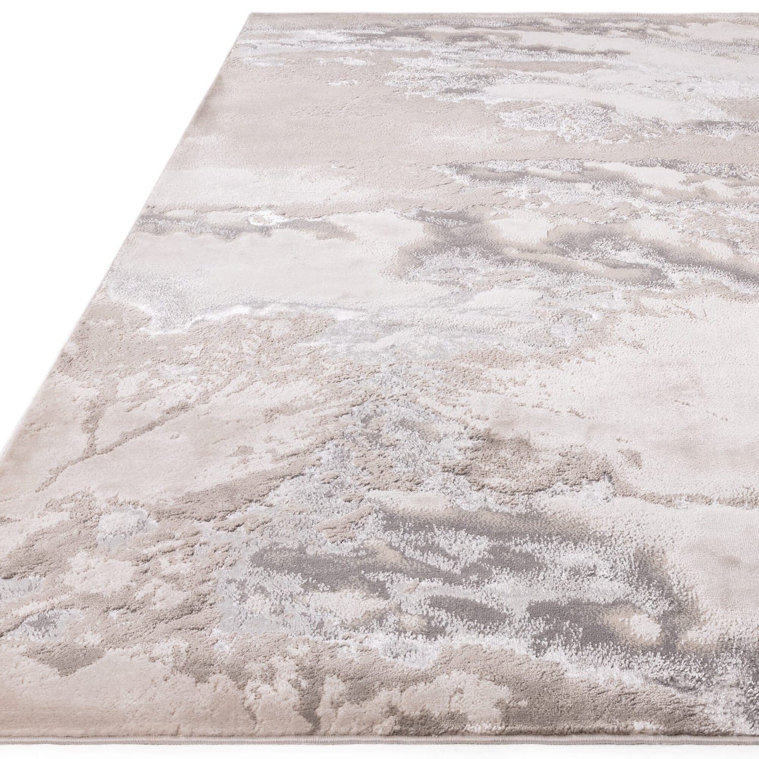  Asiatic Carpets-Asiatic Carpets Aurora Machine Woven Rug Cloud - 200 x 290cm-Grey, Silver 917 