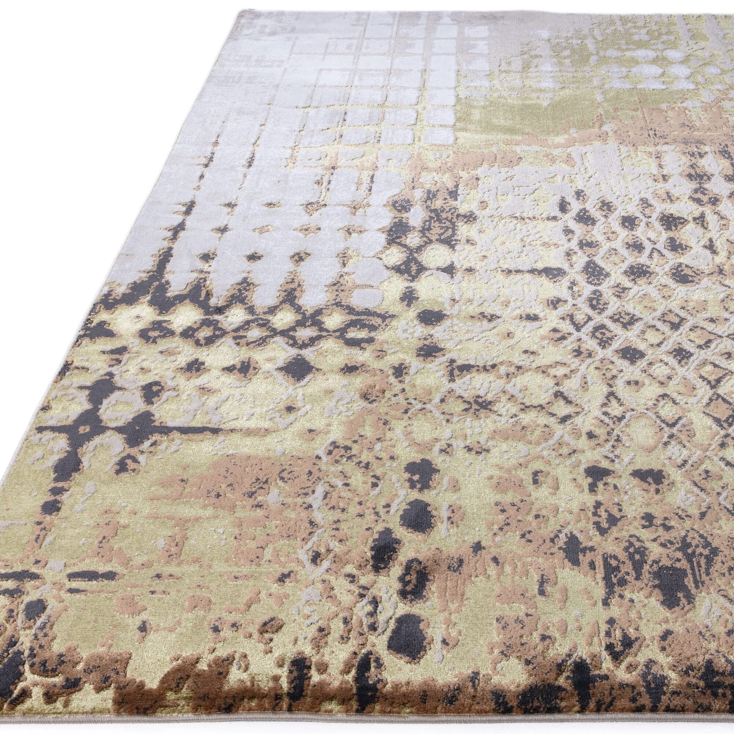  Asiatic Carpets-Asiatic Carpets Aurora Machine Woven Rug Diamond - 200 x 290cm-Yellow, Gold 317 