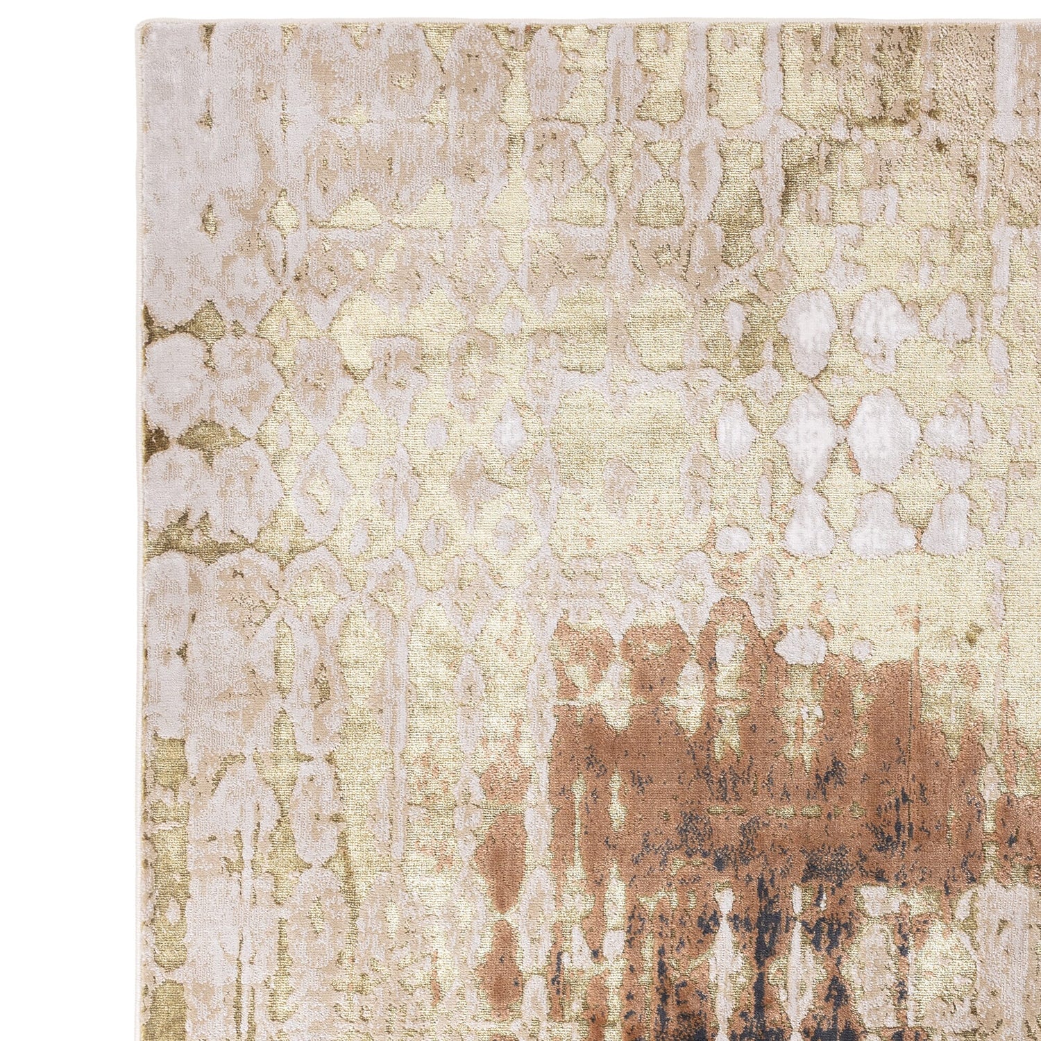  Asiatic Carpets-Asiatic Carpets Aurora Machine Woven Rug Diamond - 80 x 150cm-Yellow, Gold 333 