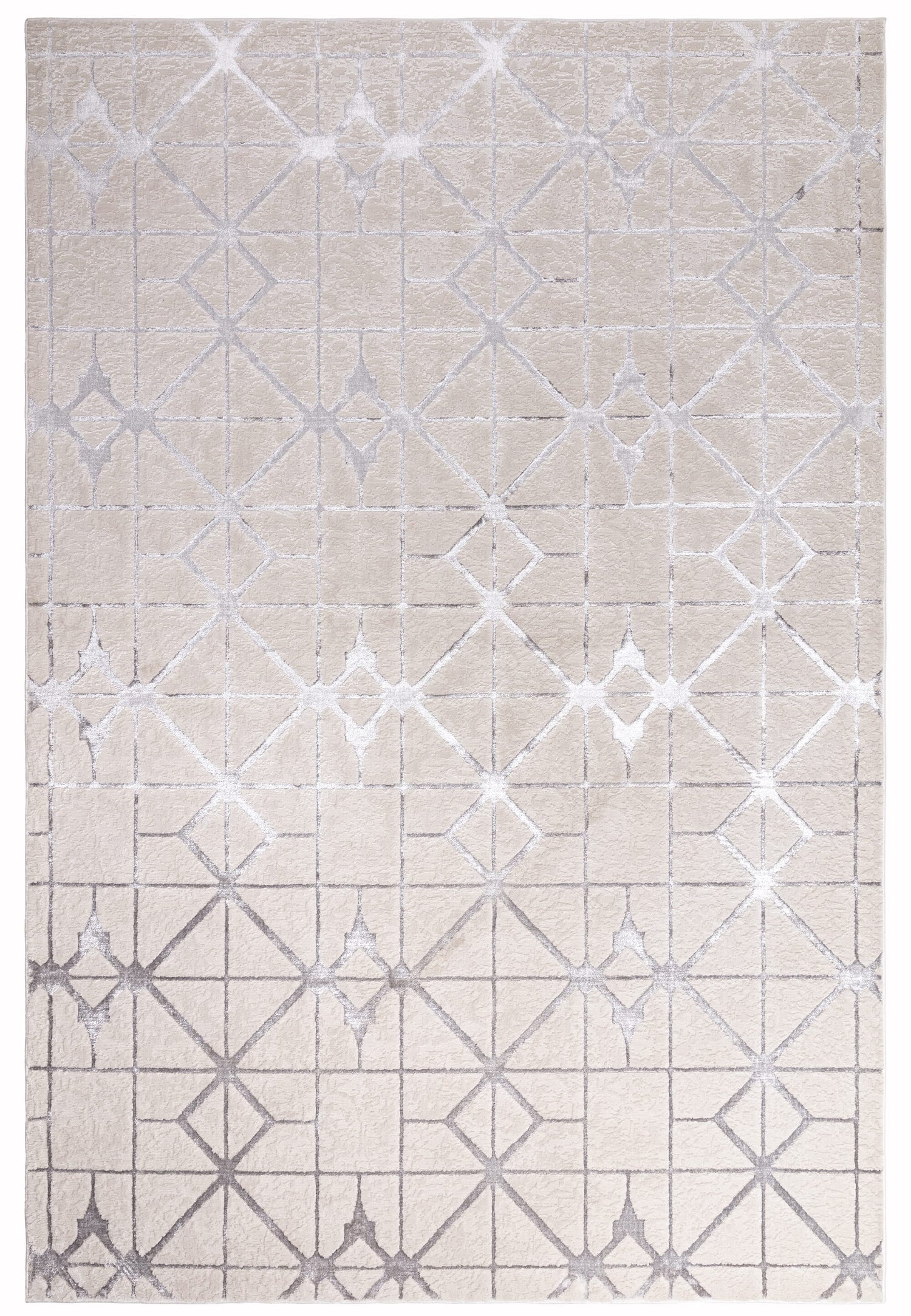  Asiatic Carpets-Asiatic Carpets Aurora Machine Woven Rug Lattice - 160 x 230cm-Grey, Silver 757 