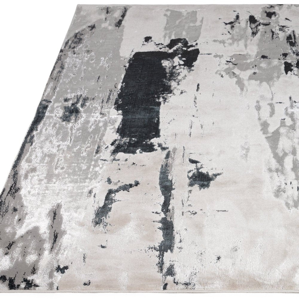  Asiatic Carpets-Asiatic Carpets Aurora Machine Woven Rug Glacier - 120 x 170cm-Grey, Silver 397 