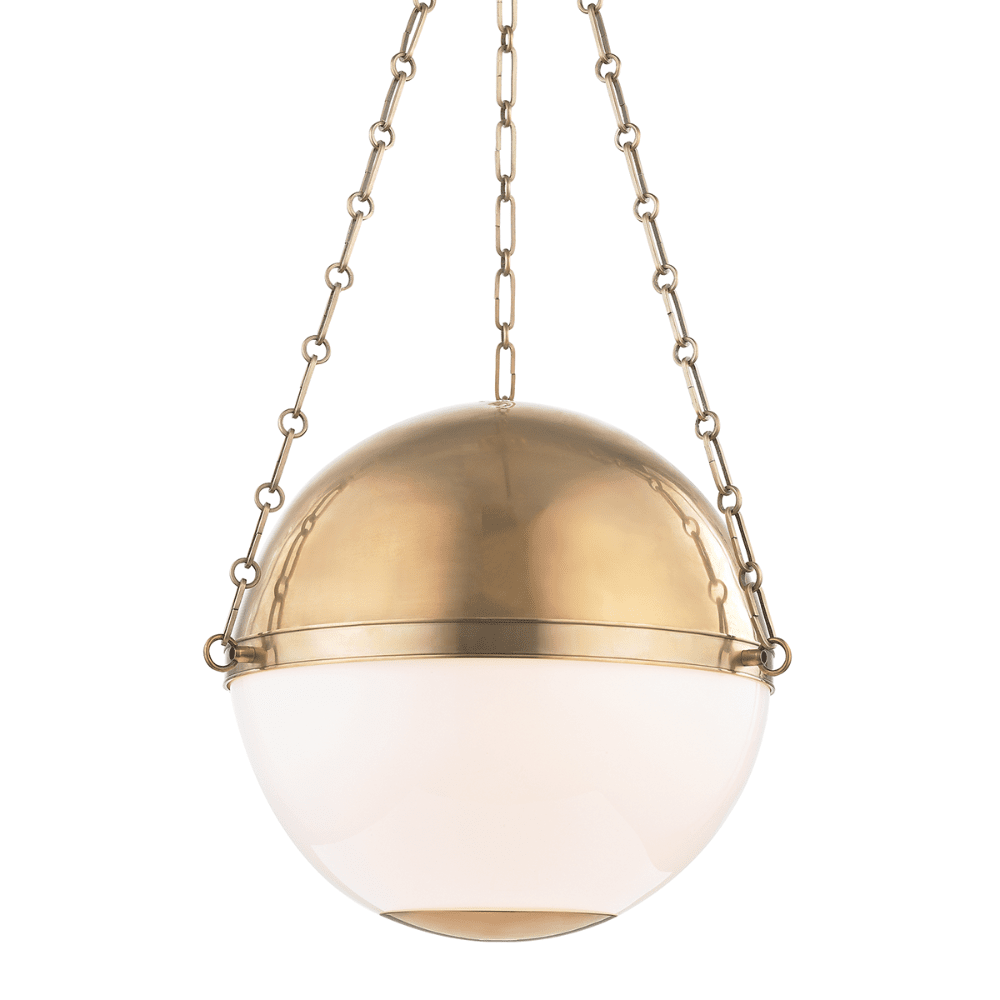 Hudson Valley Lighting Sphere No.2 3 Light Large Pendant in Aged Brass