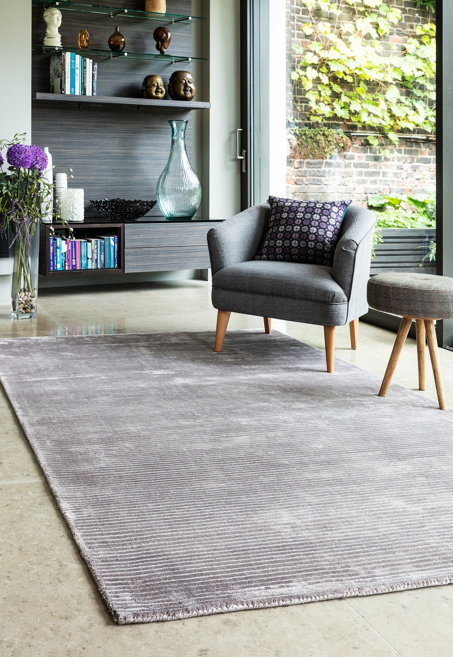  Asiatic Carpets-Asiatic Carpets Bellagio Hand Woven Rug Silver - 160 x 230cm-Grey, Silver 125 