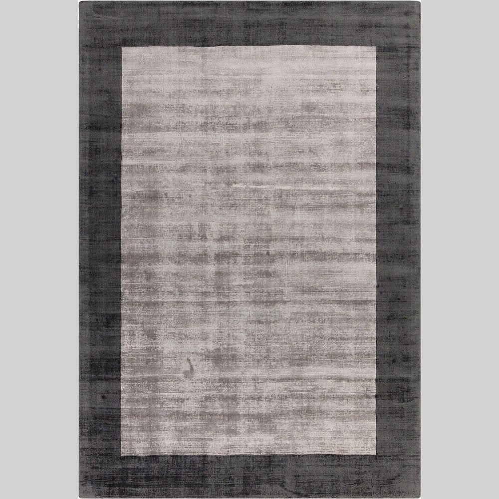  Asiatic Carpets-Asiatic Carpets Blade Hand Woven Rug Charcoal Silver - 200 x 290cm-Grey, Silver 981 