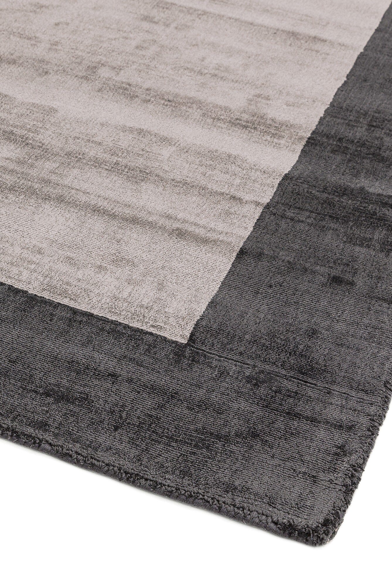  Asiatic Carpets-Asiatic Carpets Blade Hand Woven Rug Charcoal Silver - 160 x 160cm-Grey, Silver 373 