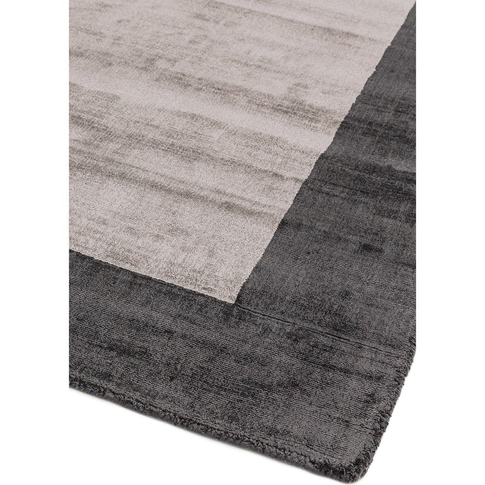  Asiatic Carpets-Asiatic Carpets Blade Hand Woven Rug Charcoal Silver - 200 x 200cm-Grey, Silver 181 