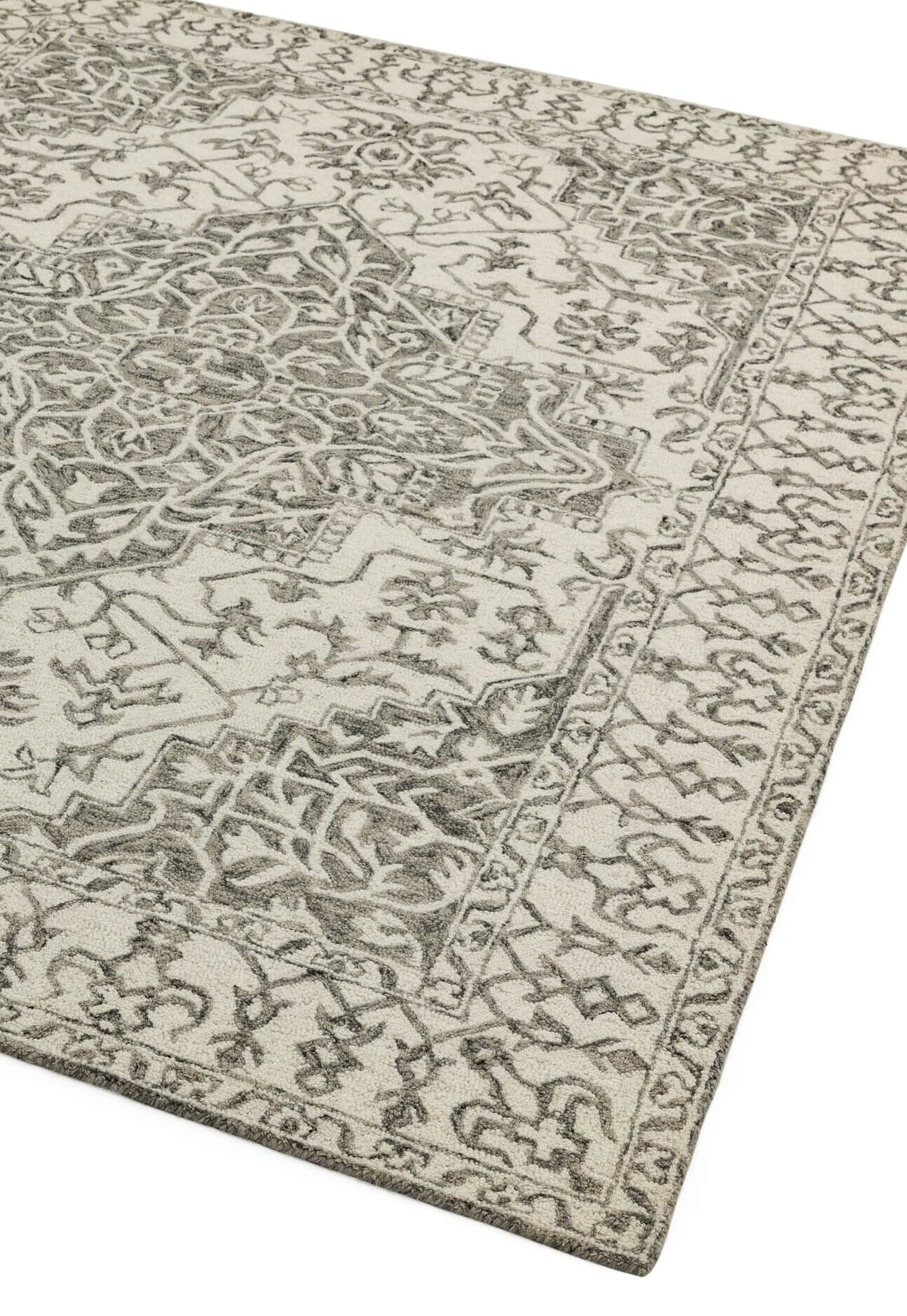  Asiatic Carpets-Asiatic Carpets Bronte Fine Loop Hand Tufted Rug Smoke - 200 x 290cm-Beige, Natural 149 