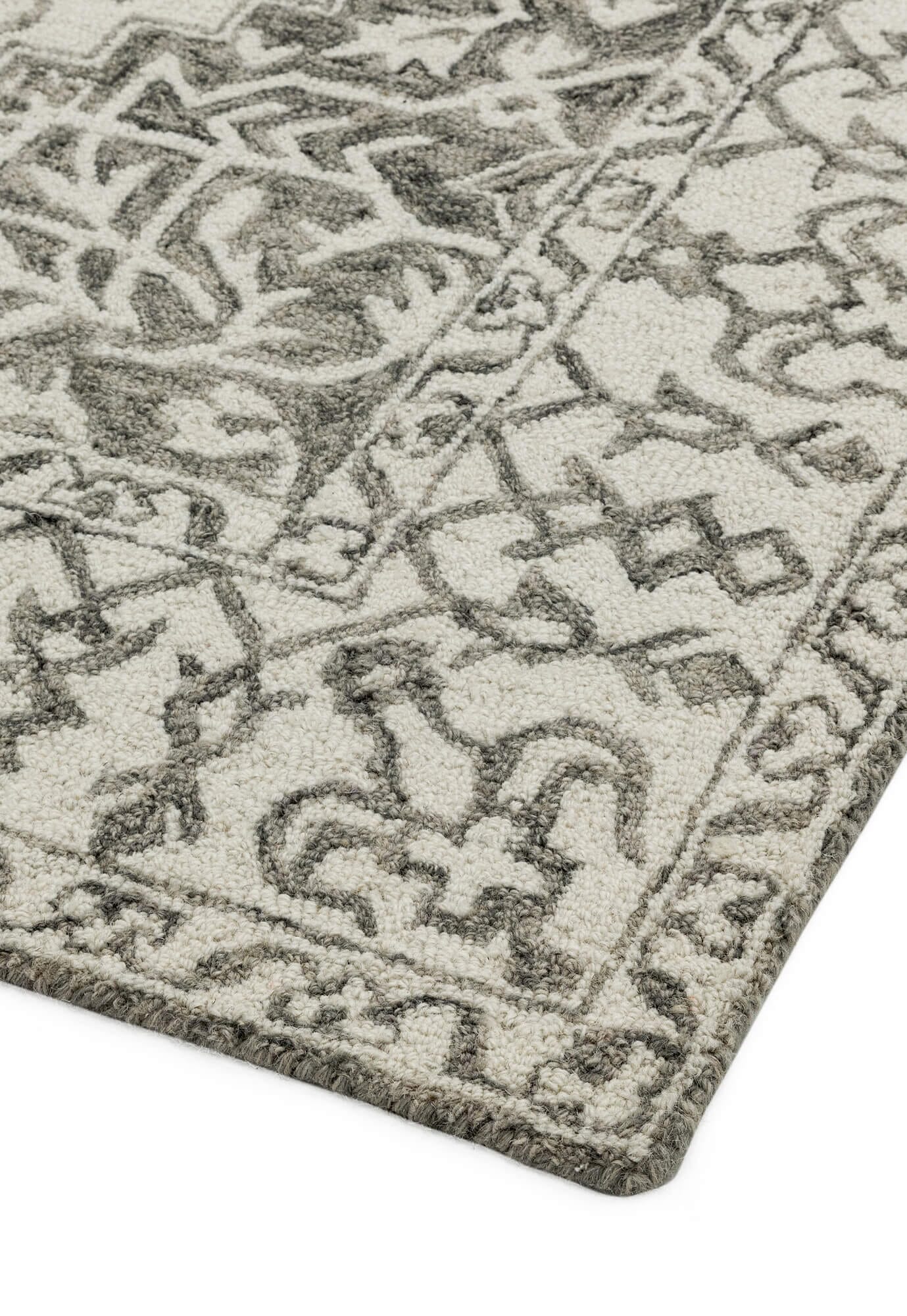  Asiatic Carpets-Asiatic Carpets Bronte Fine Loop Hand Tufted Rug Smoke - 200 x 290cm-Beige, Natural 917 