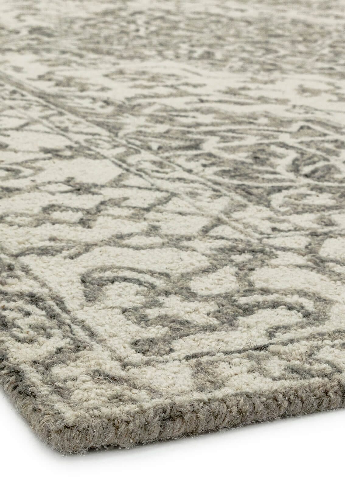  Asiatic Carpets-Asiatic Carpets Bronte Fine Loop Hand Tufted Rug Smoke - 200 x 290cm-Beige, Natural 453 