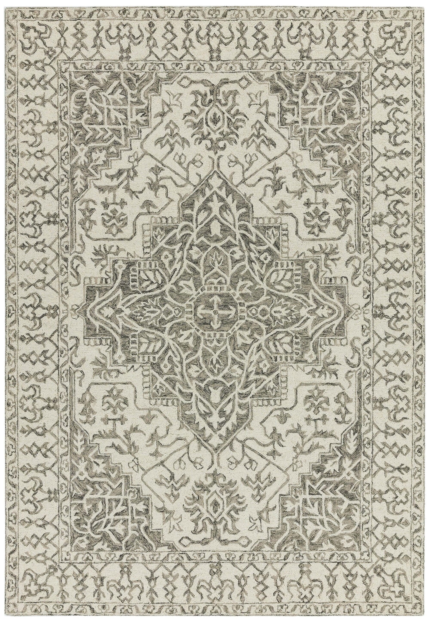  Asiatic Carpets-Asiatic Carpets Bronte Fine Loop Hand Tufted Rug Smoke - 160 x 230cm-Beige, Natural 589 