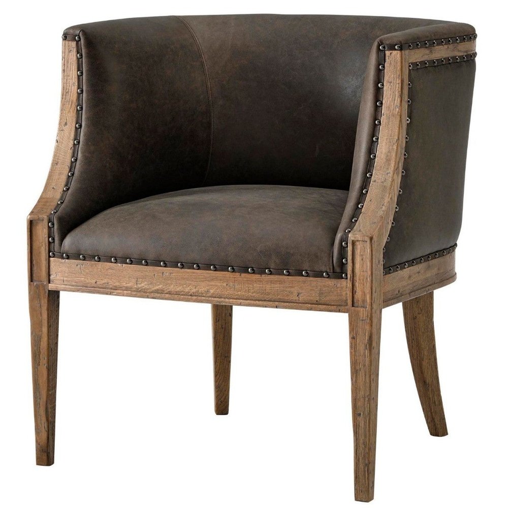 Theodore Alexander Orlando Accent Chair in Leather