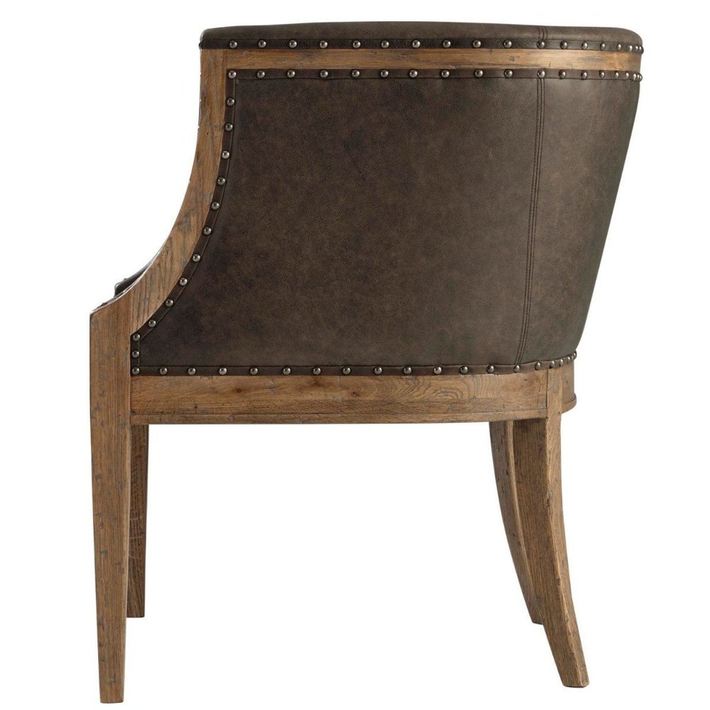  Theodore Alexander-Theodore Alexander Orlando Accent Chair in Leather-Brown 477 